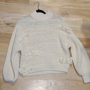Ivory fringe detail sweater